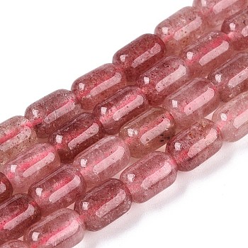 Natural Strawberry Quartz Beads Strands, Column, 9~9.5x6mm, Hole: 0.9~1mm, about 42~43pcs/strand, 15.24~15.8''(38.7~39.5cm)