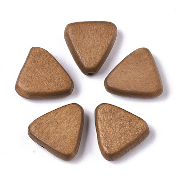Painted Natural Wood Beads, Triangle, Peru, 16x15~16x5.5mm, Hole: 1.5mm
