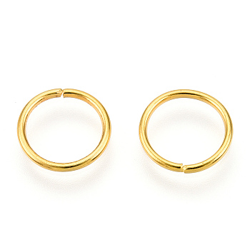 Iron Open Jump Rings, Nickel Free, Round Ring, Golden, 18 Gauge, 10x1.0mm, Inner Diameter: 8mm, about 5650pcs/1000g