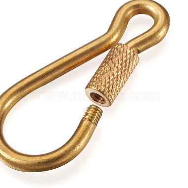 Pandahall Unisex Pure Handmade Brass Key Rings & Screw Carabiner Lock Charms(KEYC-TA0003-06)-4