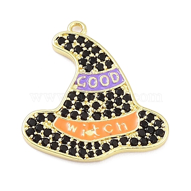 Real 18K Gold Plated Black Hat Alloy+Cubic Zirconia Pendants