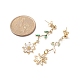 Green Cubic Zirconia Flower of Life Dangle Stud Earrings(EJEW-TA00190)-4