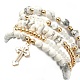 5Pcs 5 Style Natural Howlite & Synthetic Hematite & Glass Beaded Stretch Bracelets Set(BJEW-JB09425)-4