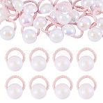 10Pcs Plastic Girls Hair Accessories, Ponytail Holder, Elastic Hair Ties, Round, Inner Diameter: 13mm(OHAR-TAC0011-001C)