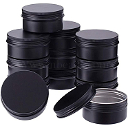 Round Aluminium Tin Cans, Aluminium Jar, Storage Containers for Cosmetic, Candles, Candies, with Screw Top Lid, Gunmetal, 7.1x3.5cm, Capacity: 80ml, 12pcs/box(CON-BC0004-26B-80ml)