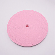 Polyester Resistance Elastic Cord, Overlock Ribbon, Pink, 15x1mm, 30yard/roll(EW-WH0003-03E)