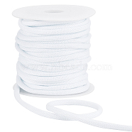 20 Yards Round Polyester Cords, with 1Pc Plastic Spool, for Garment Accessories, White, 6mm(OCOR-BC0005-95B)