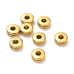 Tibetan Style Alloy Spacer Beads, Flat Round, Cadmium Free & Lead Free, Antique Golden, 6x2.5mm, Hole: 2mm(TIBEB-ZN60102-01AG)