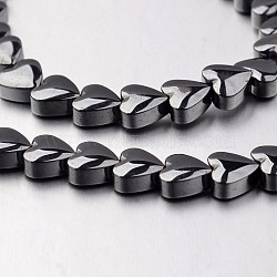 Non-magnetic Synthetic Hematite Bead Strands, Heart, Original Color, 6x6x3mm, Hole: 1mm, about 71pcs/strand, 15.7 inch(X-G-F300-22A-09)