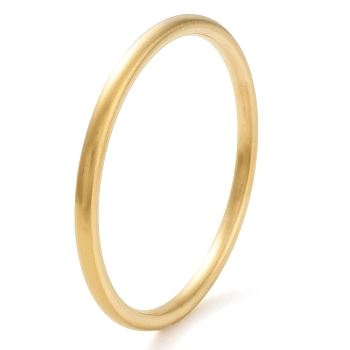 Ion Plating(IP) 304 Stainless Steel Plain Bangles, Real 18K Gold Plated, Inner Diameter: 2-3/8 inch(6cm), Wide: 5mm