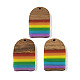 pendentifs en résine et bois de noyer sur le thème arc-en-ciel de la fierté(WOOD-K012-02)-1