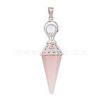 Natural Rose Quartz Pendants, Cone, 61mm(PW-WG6405D-05)