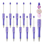 Plastic Beadable Pens, Shaft Black Ink Ballpoint Pen, for DIY Pen Decoration, Dark Orchid, 146x14.5mm, Pin: 1.8mm(BT-TAC0003-08L)