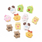 Opaque Resin Decoden Cabochons, Mixed Animal Shapes, Mixed Color, 21~24x17~23x7~8mm(RESI-H142-B)