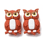 3D Animal Theem Silicone Beads, Focal Beads, Chocolate, Owl, 33x20x15.5mm, Hole: 2.5mm(SL-CBAC089-01A)