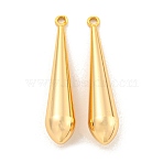 Brass Pendants, Real 18K Gold Plated, Teardrop, 27x6mm, Hole: 1.2mm(KK-U006-11G-02)