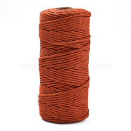 Cotton String Threads, Macrame Cord, Decorative String Threads, for DIY Crafts, Gift Wrapping and Jewelry Making, Chocolate, 3mm, about 109.36 Yards(100m)/Roll.(OCOR-T001-02-05)