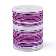 Segment Dyed Polyester Thread, Braided Cord, Colorful, 1.5mm, about 5.46 yards(5m)/roll(NWIR-I013-C-08)