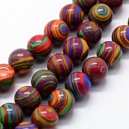 Synthetic Malachite Beads Strands, Dyed, Round, Colorful, 8mm, Hole: 1mm, about 46pcs/strand,  14.76 inch(37.5cm)(X-G-I199-32-8mm-C)
