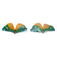 Plastic Pendants, Leaf, Green, 16x30.5x3.5mm, Hole: 0.9mm(KY-N015-178C)