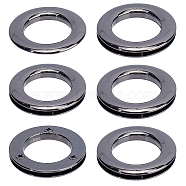 4Pcs Alloy Eyelet Grommets for Bag, Screw-in Style, Round Ring, Bag Loop Handle Connector Rings, Purse Accessories, Gunmetal, 4.1x0.55cm, Inner Diameter: 2.55cm(FIND-GF0003-23B)