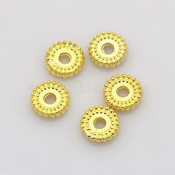 Disc Plating Zinc Alloy Spacer Beads, Golden, 7x2mm, Hole: 1.5mm(PALLOY-N0101-07G)