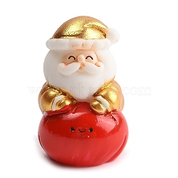 Christmas Theme Resin Figurine Statues for Home Office Desktop Decoration, Santa Claus, 34.5x22x29mm(DJEW-M017-02B-01)