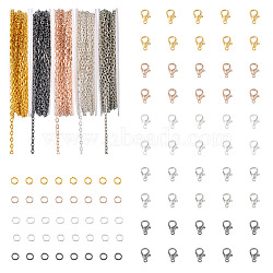 DIY Necklaces Kit, include Lobster Claw Clasps, Jump Rings, Iron Cable Chains, Mixed Color, 196.85 inch(500cm)(DIY-TA0013-04)