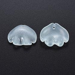 Transparent Baking Painted Imitation Jade Glass Pendants, Shell, Azure, 15x18x4mm, Hole: 1.2mm(DGLA-Q025-001B)