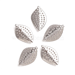 Tarnish Resistant 304 Stainless Steel Pendants, Leaf, Stainless Steel Color, 18x11x0.4~2mm, Hole: 0.9mm(STAS-D174-06P)