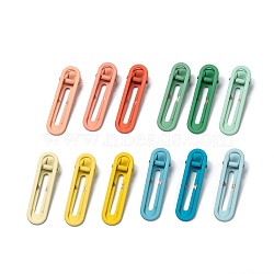 Spray Painted Alloy Alligator Hair Clips Set, Matte Style, Oval, Mixed Color, 60x18x11.5mm, 3pcs/card, 4cards/set, 12pcs/set(PHAR-F009-03B)