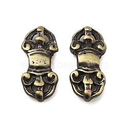 Tibetan Style Rack Plating Brass Connector Charms, Long-Lasting Plated, Flower, Antique Bronze, 15.5x8x4mm, Hole: 2.8mm(KK-Q805-36AB)