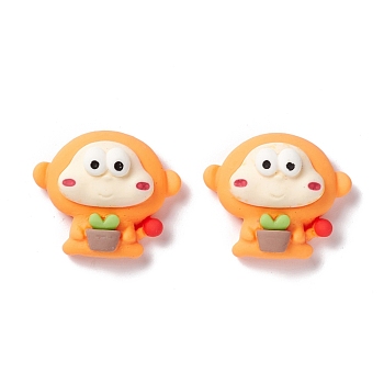 Resin Cabochons, Monkey, Sandy Brown, 20x23x9.5mm