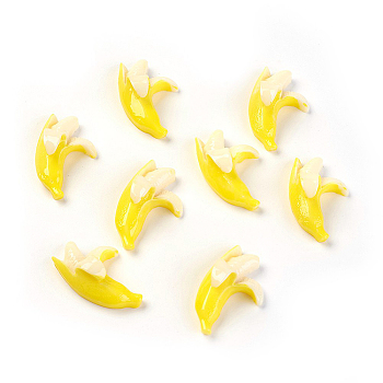 Banana Resin Decoden Cabochons, Yellow, 31x19.5x11.5mm