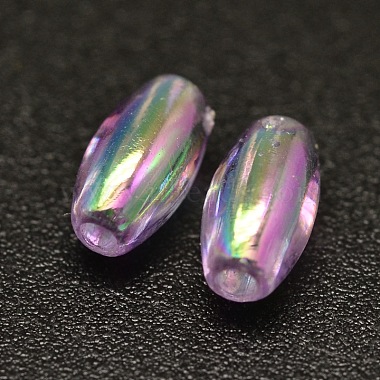 AB Color Plated Rice Electroplated Eco-Friendly Transparent Acrylic Beads(PACR-I002-20)-2