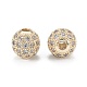 Brass Micro Pave Clear Cubic Zirconia Beads(ZIRC-D274-02G-02)-2