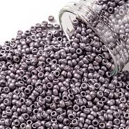 TOHO Round Seed Beads, Japanese Seed Beads, Frosted, (554F) Matte Galvanized Lavender, 11/0, 2.2mm, Hole: 0.8mm, about 1103pcs/10g(X-SEED-TR11-0554F)