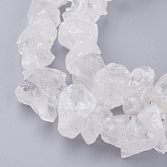 Natural Quartz Crystal Beads Strands, Rock Crystal Beads, Nuggets, 12~22x7~13.5x10~22mm, Hole: 1mm, about 50pcs/strand, 15.3 inch(X-G-F336-03)
