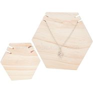 Nbeads 2Pcs 2 Styles Wooden Necklace Displays Stands, Fit for 2Pcs Necklace Showing Holder, Hexagon, Navajo White, 1.98x12.4~21x10.5~19.4cm, 1pc/style(NDIS-NB0001-06)