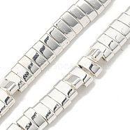 Electroplated Synthetic Non-Magnetic Hematite Beads Strands, Rectangle, 2-Hole, Silver Plated, 2x5x2mm, Hole: 0.8mm, about 198pcs/strand, 15.91''(40.4cm)(G-I360-B02-04)