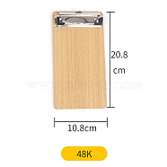 Wooden Clipboard, with Iron Clips, for Office, Hospital, Rectangle, BurlyWood, 208x108mm(OFST-PW0001-151A)