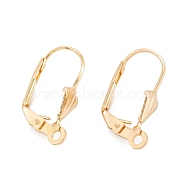 304 Stainless Steel Leverback Earring Findings, with Loop, Real 18K Gold Plated, 19x12x6mm, Hole: 1.5mm, Pin: 0.8mm(STAS-K218-08G)