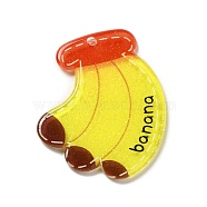 Acrylic Pendants, Fruits, Banana, 39.5x33x2mm, Hole: 2mm(OACR-R270-03I)