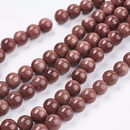 Synthetic Goldstone Bead Strands, Round, 8mm, Hole: 1mm, about 48pcs/strand, 14.9 inch(X-G-R193-04-8mm)