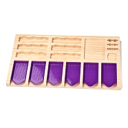 Rectangle Wooden DIY Diamond Painting Rack Tool Storage Tray, Drilling Pen Organizer Diamond Embroidery Accessorie, Purple, 35x20x1.65cm(DIY-L058-B01)