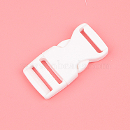 Plastic Adjustable Quick Contoured Side Release Buckle, White, 50x25x9mm, Hole: 20x4mm(PURS-PW0001-155A-02)