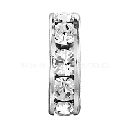 Preciosa&reg MAXIMA Crystal Multi-Stones Settings, Spacer Beads, Czech Crystal, 711 39 155 Rondelle with Chatons MAXIMA, 00030 Crystal, Silver, 6mm(X-PRC-MA6-00030-S)