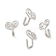 316 Surgical Stainless Steel Clip on Nose Rings, Nose Cuff Non Piercing Jewelry, Stainless Steel Color, 17x13x7mm(STAS-P336-09C-P)