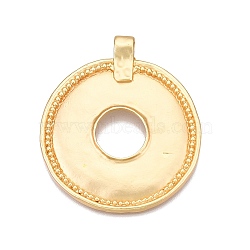 Flat Round Rack Plating Alloy Big Pendants, Lead Free & Nickel Free & Cadmium Free, Matte Gold Color, 64x55x8mm, Hole: 6mm(FIND-N005-43G)