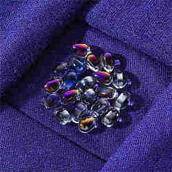 20Pcs Transparent Spray Painted Glass Charms, AB Color Plated, Teardrop, Dark Slate Blue, 9x6x6mm, Hole: 1mm(GLAA-YW0001-03C)